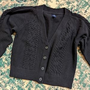 Gap Black Crop Cardigan Sweater